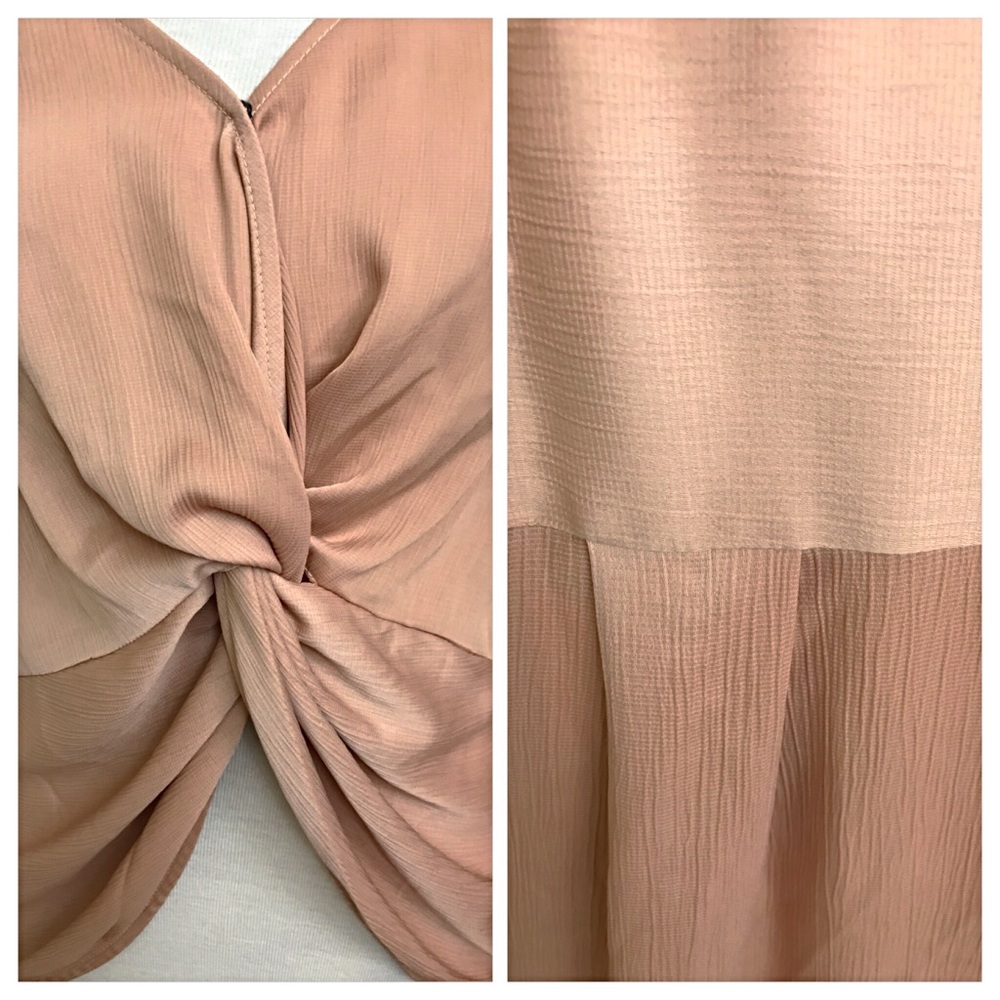 Stunning Bell Sleeve Twist Front Silky Blouse SM - Picture 3 of 8